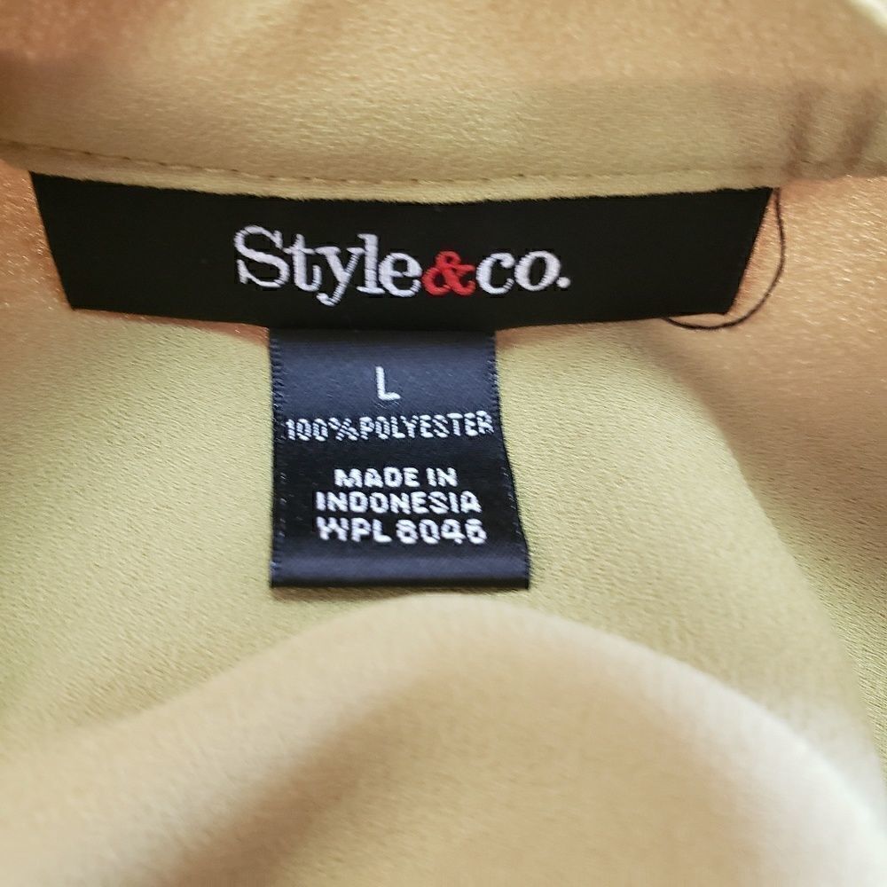 Style & co green popover tunic with pleats - Picture 4 of 6